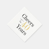 40 jaar Minimal Black Gold Party Servet (Hoek)