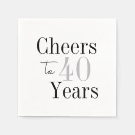 40 jaar Minimal Silver Party Servet