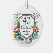 40 jaar obriety Jubileum Personalized Sober Keramisch Ornament (Rechts)