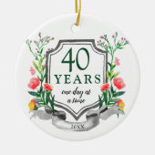 40 jaar obriety Jubileum Personalized Sober Keramisch Ornament (Voorkant)
