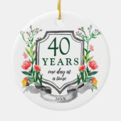 40 jaar obriety Jubileum Personalized Sober Keramisch Ornament (Achterkant)
