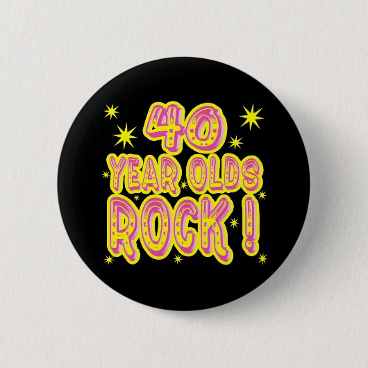 40 jaar Olds Rock! (Roze) Button (Voorkant)