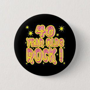 40 jaar Olds Rock! (Roze) Button