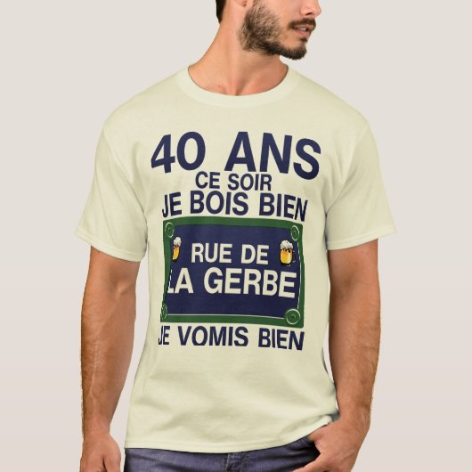 40 jaar op de witte straat t-shirt (Voorkant)