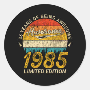 40 jaar oud 1985 Retro Geweldige 40ste verjaardags Ronde Sticker