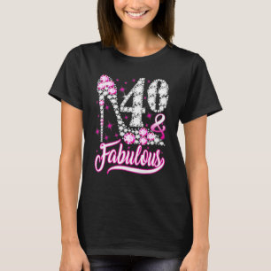 40 jaar oud 40 jaar en 40 jaar oud roze dia t-shirt