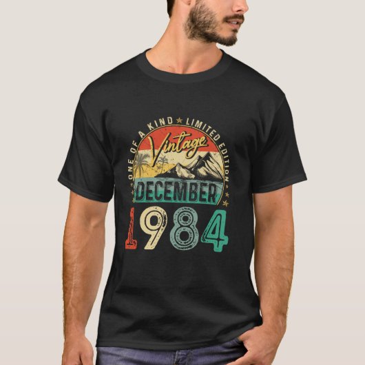 40 jaar oud cadeau Grappig December 1984 Bday T-shirt (Voorkant)