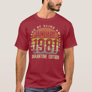 40 jaar oud cadeau januari 1940 40e verjaardag t-shirt