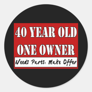 40 jaar oud, één eigenaar - heeft onderdelen nod ronde sticker