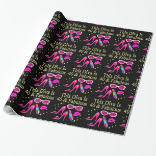 40 JAAR OUD EN EEN FABULOUS DIVA CADEAUPAPIER