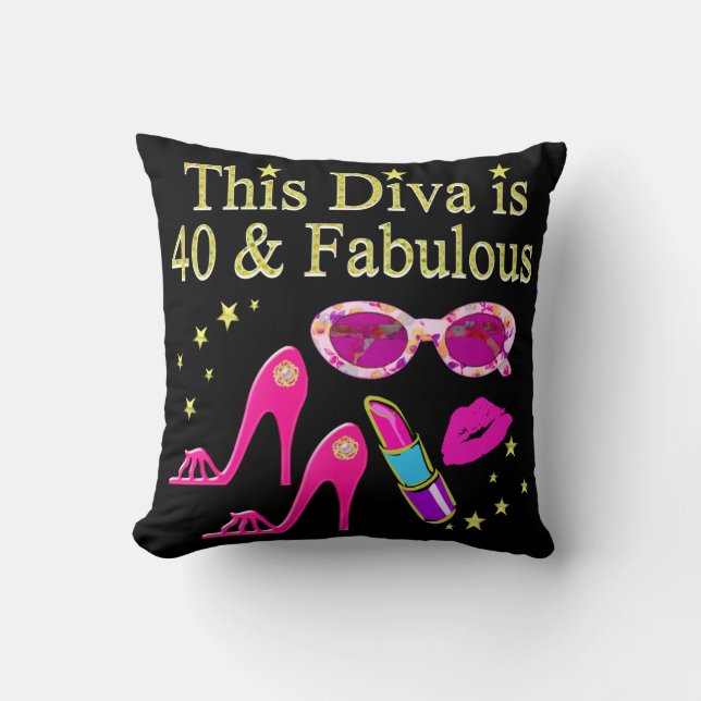 40 JAAR OUD EN EEN FABULOUS DIVA KUSSEN (Voorkant)