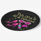 40 JAAR OUD EN EEN FABULOUS DIVA PAPIEREN BORDJE (Gekanteld)