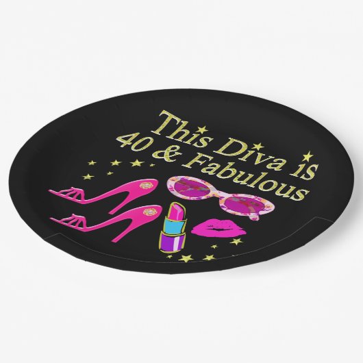 40 JAAR OUD EN EEN FABULOUS DIVA PAPIEREN BORDJE (Gekanteld)