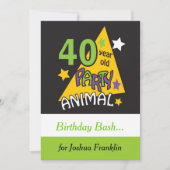 40 jaar oud feestdier - 40e verjaardag kaart (Voorkant)