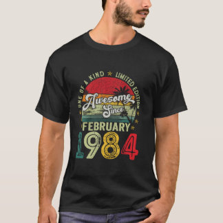 40 jaar oud gemaakt in februari 1984 40e verjaarda t-shirt