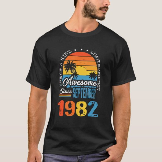 40 jaar oud  Geweldige September 1982 40th B T-shirt (Voorkant)