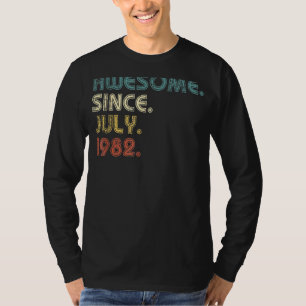 40 jaar oud Geweldige sinds juli 1982 40ste geboor T-shirt