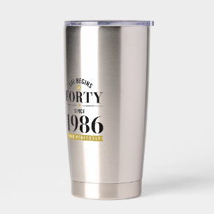40 jaar oud leven begint op veertig 1986 40ste ver geïsoleerde drinkbeker