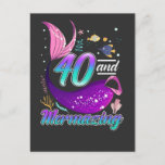 40 jaar oud Mermaid 40th Birthday Wife Vriendin Briefkaart<br><div class="desc">40 jaar oud cadeautje voor Zeemeerminnend 40e Vriendin van de vrouw op de geboorte.</div>