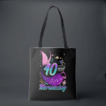 40 jaar oud Mermaid 40th Birthday Wife Vriendin Tote Bag<br><div class="desc">40 jaar oud cadeautje voor Zeemeerminnend 40e Vriendin van de vrouw op de geboorte.</div>