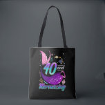 40 jaar oud Mermaid 40th Birthday Wife Vriendin Tote Bag<br><div class="desc">40 jaar oud cadeautje voor Zeemeerminnend 40e Vriendin van de vrouw op de geboorte.</div>