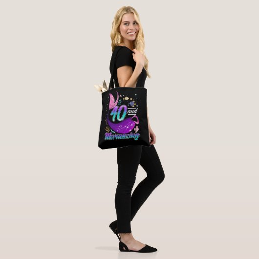 40 jaar oud Mermaid 40th Birthday Wife Vriendin Tote Bag (Op model)