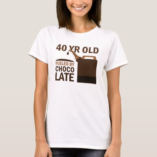 40 jaar oud met chocolade t-shirt (Voorkant)
