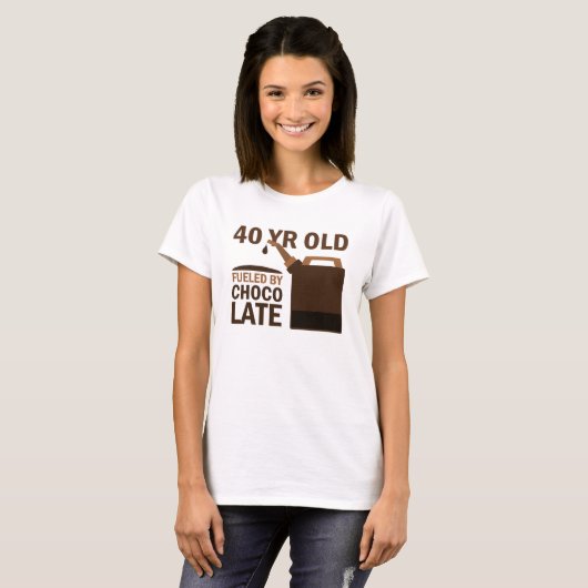 40 jaar oud met chocolade t-shirt (Voorkant volledig)