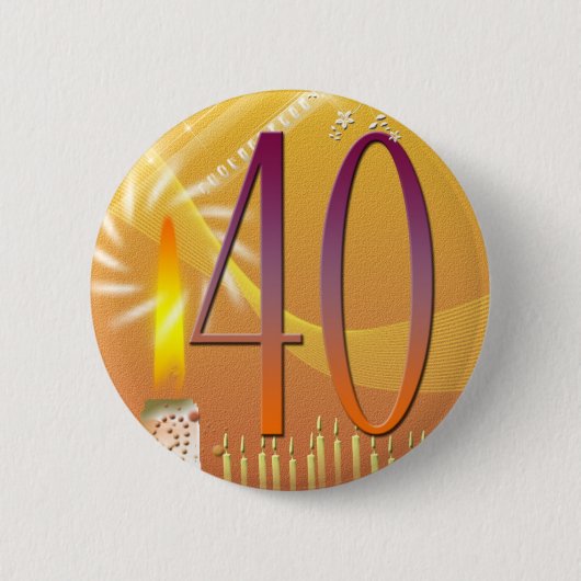 40 jaar oud! ronde button 5,7 cm (Voorkant)