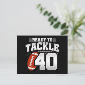 40 Jaar Oud Tackle Voetbal Feest 40ste Verjaardag Briefkaart (Staand voorkant)