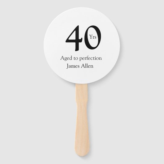 40 jaar oud tot in de perfectie verjaardag naam ee handwaaier (Voorkant)