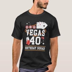 40 Jaar Oud Vegas Verjaardag Squad B Day Trip Moth T-shirt