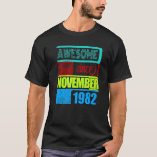 40 jaar oud vintage 1982 geboren november fantasti t-shirt