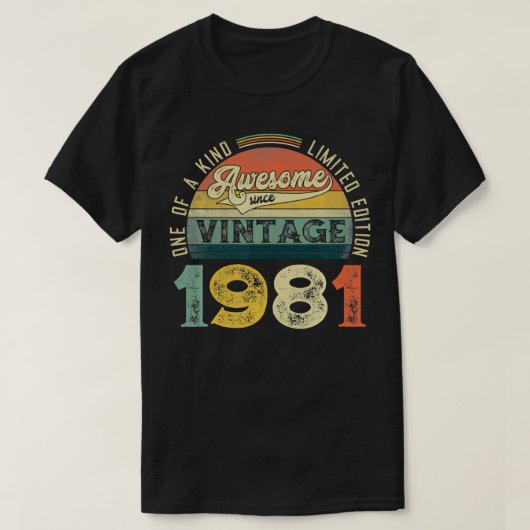 40 jaar oude  1981 Retro 40th Bi T-shirt (Design voorkant)