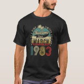 40 jaar oude 40e  retro maart 1988 t-shirt (Voorkant)