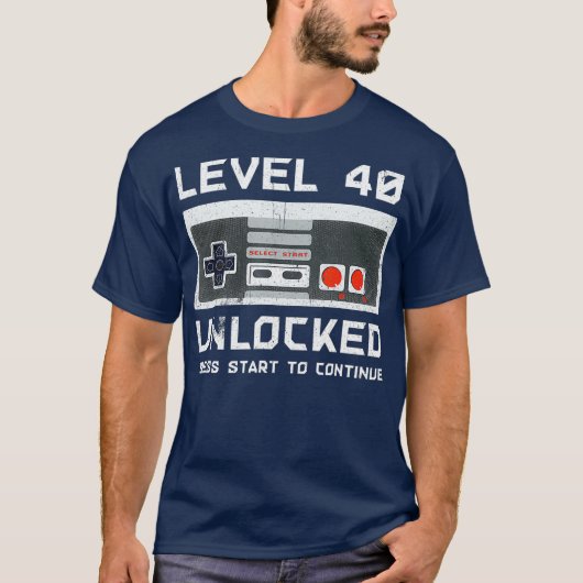40 jaar oude 40e verjaardag met cadeaubon level 40 t-shirt (Voorkant)
