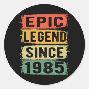 40 jaar oude Bday 1985 Epic Legend 40e verjaardag Ronde Sticker
