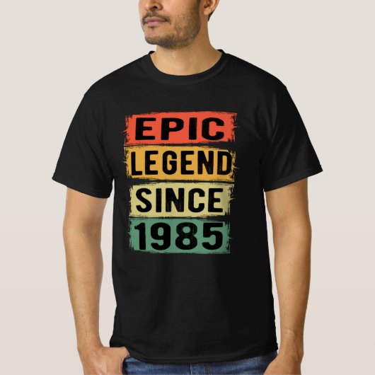40 jaar oude Bday 1985 Epic Legend 40e verjaardag T-shirt (Voorkant)