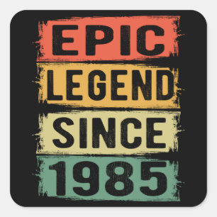 40 jaar oude Bday 1985 Epic Legend 40e verjaardag Vierkante Sticker