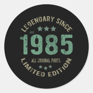 40 jaar oude Bday 1985 Legend 40ste verjaardag cad Ronde Sticker