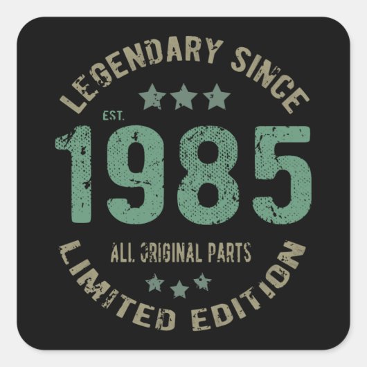 40 jaar oude Bday 1985 Legend 40ste verjaardag cad Vierkante Sticker (Voorkant)