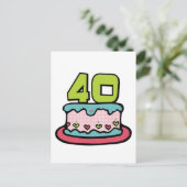 40 jaar oude Birthday Cake Briefkaart (Staand voorkant)