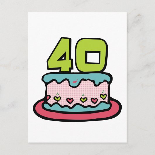 40 jaar oude Birthday Cake Briefkaart (Voorkant)