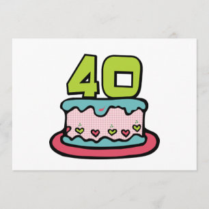 40 jaar oude Birthday Cake Kaart