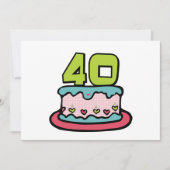 40 jaar oude Birthday Cake Kaart (Voorkant)