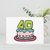 40 jaar oude Birthday Cake Kaart (Staand voorkant)