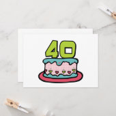 40 jaar oude Birthday Cake Kaart (Voorkant / Achterkant in situ)