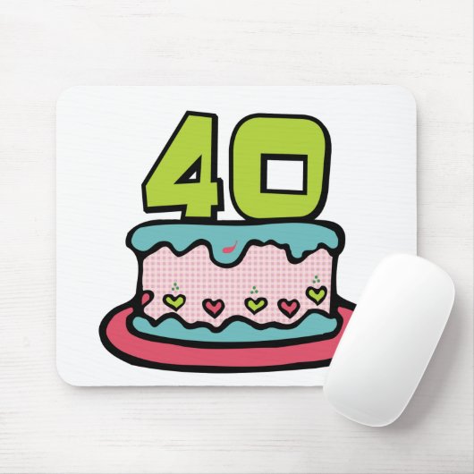 40 jaar oude Birthday Cake Muismat (Met muis)