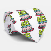 40 jaar oude Birthday Cake Stropdas (Opgerold)