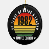 40 jaar oude cadeauretro 1982 Limited Edition 40th Keramisch Ornament (Links)